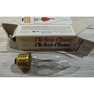 Lot of 2 NOS Abco 2-3 Watt 120 V Flicker Flame Tip Standard Base Bulbs 03657 T12